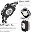KADES Band & Case Designed for Apple Watch Series 46mm 45mm 44mm 42mm 41mm 40mm 38mm for Women, Metal Strap with Bling Rhinestone Screen Protector Cover for iWatch 10 9 8 7 6 5 4 SE SE2 3 2 1