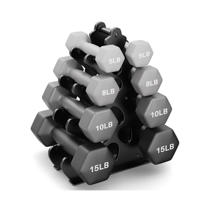 Dumbbell Rack Stand, (Dumbbells Not Included) with Protective Edge Rubber Covers for Home Gym, Compact A-Frame Design Weight Rack with Handle