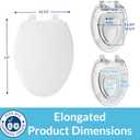 Little2Big Toilet Seat with Built-In Toddler Potty Training Seat, Slow Close, Easy to Install, Made in USA, ELONGATED, White