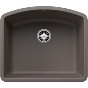 BLANCO 443098 DIAMOND SILGRANIT Undermount Single Bowl Kitchen Sink, 24" L X 20.8" W - Volcano Gray