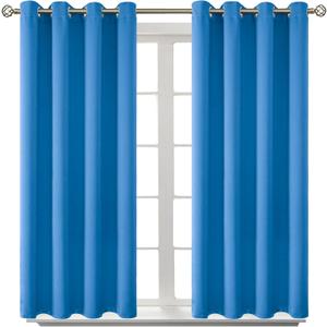 BGment Room Darkening Curtains 45 Inches Long - Grommet Thermal Insulated Drapes Window Treatment Curtains for Bedroom, 2 Panels, 52 x 45 Inch, Classic Blue