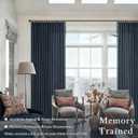 Dark Blue Linen Curtains 80 Inches Long 2 Panels Set for Living Room Pinch Pleated Semi Sheer Window Drapes Light Filtering Boys Men Bedroom Curtain with Back Tab 50 x 80 Inch Length Navy Indigo