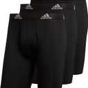 adidas Men's Performance 3-Pack Long Boxer Brief, Underwear Boxer Briefs - 3-Pack Long Men's Underwear Pack (Black/Light Onix Grey/Performance)