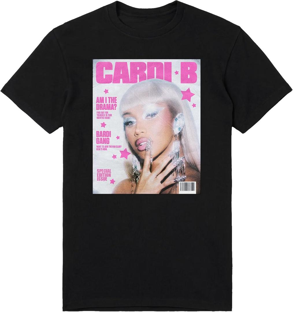 Cardi B Unisex Adult Cardi B Aitd Magazine T-Shirt (Large)
