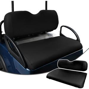 Golf Cart Seat for Club Car Precedent/DS/EZGO-TXT OEM Standard Front Seat Cushion, Waterproof Leather Fabric Replacement Accessories Stapler Required Install(Black)