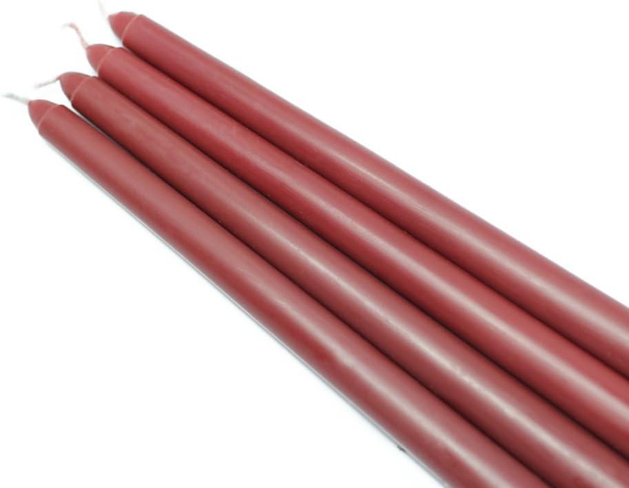 Zest Candle CEZ-073_12 144-Piece Taper Candle, 12", Burgundy
