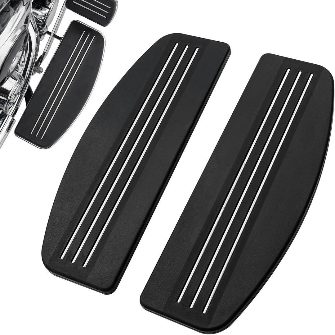 PBYMT Rider Footboard Rubber Insert Front Footboard Floorboard Foot Peg Footrest Pad Compatible for Harley Touring Softail Road King Electra Glide 1986-Later Streamline Black