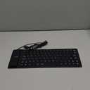 Generic Foldable Keyboard Silent Portable Silicone Wired Keyboard USB+PS2 Interface Convertible Waterproof and dustproof for Desktop Computers notebooks 85 Keys (Black)