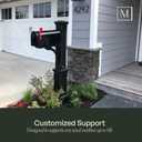 Mayne Newport Plus Mailbox Post with Standard Arm Weather-Resistant, Durable Classic Design Easy-to-Install Outdoor Mailbox Post