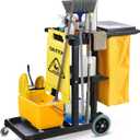 Houseables Cleaning Cart, Janitorial Cart, Cleaning Caddy with Wheels, for Housekeeping, Janitor, Custodian, House Keeping, Maintenance, Rolling Supply Organizer, Custodial, Maid, Commercial, 440 LB