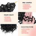8 Packs Curly Crochet Hair for Women 10 Inch Natural Black Short Pre Looped Ocean Wave Crochet Hair Deep Water Wave Twist Crochet Braids Synthetic Braiding Hair Extensions10 Inch,1B
