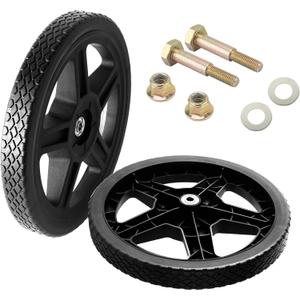 AR-PRO 14-Inch Lawn Mower Wheels - Replacement 14" Push Lawn Mower Wheels with 1-3/4" Width Hub and 1/2" Bearings - Fit for Standard Lawn Mowers, Pressure Washers, Generators and More (2-Pack)