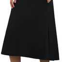ANIVIVO Women's Midi Length Skorts Skirts with Pockets Modest Skirts 28" Long Knee Length Athletic Skorts (Medium)