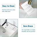 Silicone Soap Dish,Self Draining Soap Holder Perfect for Shower,Bathroom Sink,Kitchen Sink & Travel,Non-Slip Bar Soap Holder Extend Soap Life,Keep Soap Bars Dry & Easy Cleaning White-2Pcs