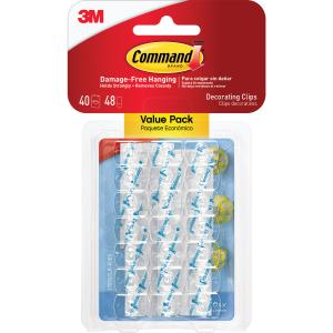 Command Plastic 17026CLR-VP Decorating Clips, 80, Clear, Count