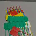 LeonBach 100 PCS Plastic Shipping Tags,1.46" x 2.48", Waterproof Labels Writable Hanging Tag with Sealing Strap,Shipping Cable Tie Label Tags for Keys Luggage Logistic Retail Inventory(Multicolored) (Blue Green White Red Yellow)