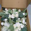 Ivory Bridesmaid Bouquet Set of 6, White Wedding Bouquets for Bridesmaids, 10 Inch Wedding Floral Arrangements Flowers Table Centerpieces Decor Artificial Flower Bouquet for Prom Party