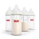 NUK Perfect Match 2-in-1 Natural and Anti-Colic Bottle with Medium Flow, Wide, Adaptable Nipple, 8oz., 4 Pack, BPA Free