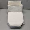 R RUNKA Small Cotton Rope Basket – Storage Bin for Organizing (10.6" x 6.7" x 6.7"), Bathroom Storage Basket for Shelf, Counter & Closet（White）