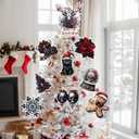 3 x Christmas Gothic Ornaments for Christmas Tree Goth Tree Topper 9Pcs for Xmas Tree Top Decoration Indoor Outdoor Home Creepmas Decor Holiday Party