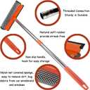 Window Squeegee for Window Cleaning, Squeegee Window Cleaner Tool 2 in 1 Car Window Cleaning Tool with Extension Pole 58 Telescopic Window Washing Equipment, Shower Squeegee for Shower Glass Door
