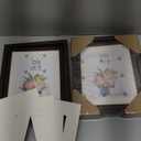 2-Pack Rotating Double Sided Picture Frame - 8x10 Floating Double Plexiglass Desk Frames Vertical/Horizontal Display, Brown Wood with 5x7/6x8 Photo Mats