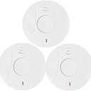 3 Pack Photoelectric Smoke and Carbon Monoxide Detector, Smoke Alarm Sealed-in 10 Year Lithium Battery-Operated (White)
