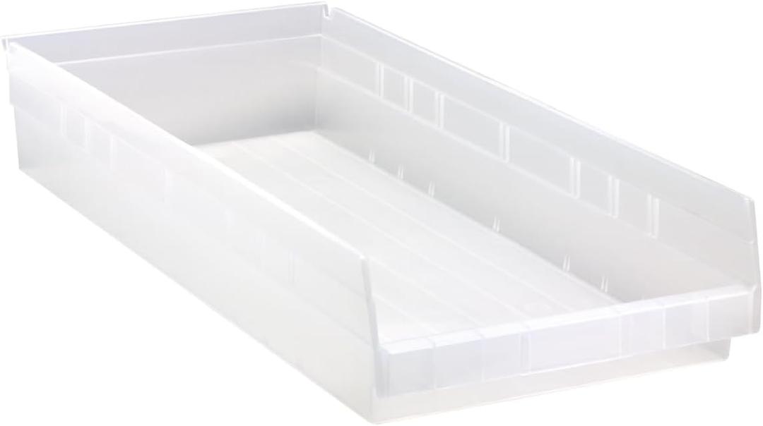 Quantum Storage Systems QSB116CL Economy Part Organizer Clear Bins 24" L x 12" W x 4" H 5 Pack