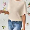 SweatyRocks Women's Plus Size Dolman Sleeve Crew Neck Textured T Shirts Summer Casual Tee Tops (XXXL)