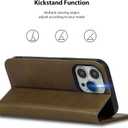 for iPhone 15 Pro Wallet Case with Card Holder for Women Men PU Leather Flip Folio Credit Card Slots Stand Shockproof Phone Cover-Deep Green