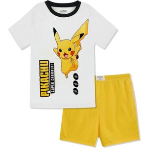 Boys Pajama Set 2 Piece - Mario, Sonic, Pokemon, Scooby Doo - Short Sleeve Top & Shorts Pajama Set - Kids & Toddler Pajamas (10)