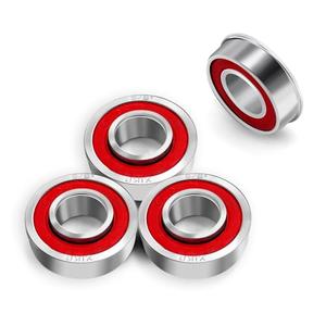 XiKe 4 Pcs Flanged Ball Bearings ID 5/8" x OD 1-3/8", Applicable for Lawn Mower, Wheelbarrows, Windwill, Wagon, Carts & Hand Trucks Wheel Replacement
