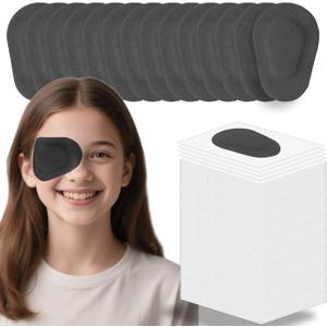 20 Pcs Adhesive Eye Patches for Kids, Medical Eye Patch Disposable Breathable Eyepatch for Amblyopia Lazy Eye Latex Free Adhesive Bandages for Children, 2.95 1.97 inches Black