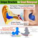 WaterDam A-Series Swimming Ear Plugs Ultra Comfy Great Waterproof Earplugs - Size 3A (Blue) Great for Narrow Ears Like Size 2.8 - Medium Ear Men & Large Ear Teens&Women