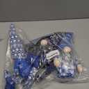 unanscre Blue Christmas Gnomes Plush Decoration - 3PCS Handmade Xmas Long Dangle Leg Winter Gnomes Hold Snowflake Candy Cane Gift Box Swedish Santa Elf Dolls for Home Table Ornament, Tiered Tray Decor