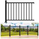 Egadis 36 in. H x 4 ft. W Porch and Deck Railing Kit, Aluminum Railing Kit, Black Textured AAMA 2604 Powder-Coat Finish Modular Rail System for Outdoor Decks, Porches & Balconies(1 Post, 1 Panel)