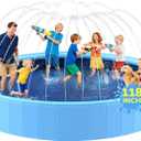 118'' Foldable Dog Pool, Jumbo Sprinkler Pools for Kids, Non-Slip Heavy Duty Dogs Pool for Large Dogs, Hard Plastic Kiddie Bathtubs for Backyard10ft