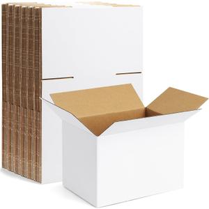 Famagic 10 Pack 6x4x4 Inch Small Shipping Boxes White Corrugated Cardboard Boxes Mailer for Small Business, Mailing Boxes for Packaging Bulk