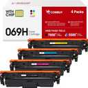 069H Toner Cartridge Set 4 Pack High Yield Replacement for Canon 069 069H Toner Cartridge Works for Canon Color imageCLASS MF753cdw MF751Cdw LBP674Cdw MF752Cdw LBP673Cdw Printer (B/C/M/Y)