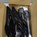 Dualshine 24 Pcs Disposable Black Plastic Serving Utensils,8 Set Including 9.72" Plastic Serving Spoons, Forks and 8.46" Tongs, for Dinner Parties, Buffets,Banquets, Events, Weddings, and Daily Use