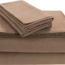 Tribeca Living Twin X-Large Luxury Solid Flannel Deep Pocket Sheet Set, Cashmere