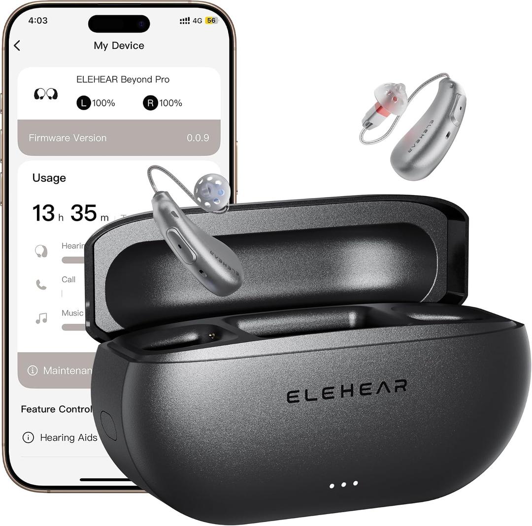 ELEHEAR-Beyond Pro Bluetooth Hearing Aids for Seniors, 30% Clearer Speech
OTC Hearing Aids, Premium Sound Algorithm with VocClear 2.0, Bluetooth 5.3 & Smart App, Fast Charge, Real-Time AI Translation