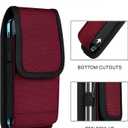 ykooe Cell Phone Pouch Nylon Belt Holster Case Compatible with iPhone 17 16 15 14 13 12 11 & Pro Models, Samsung Galaxy S20 S21 S22 S23 S24 S25, RedL