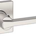 Kwikset Casey Dummy Door Handle, Single Sided Lever for Closets, French Double Doors, and Pantry, Satin Nickel Non-Turning Reversible Interior Push/Pull Lever, with Microban Protection (1 Pack, Satin Nickel)