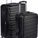 Amazon Basics 2-Piece Hardside Luggage Set (21" Carry-on, 30"), Expandable Suitcases with Spinner Wheels, Scratch-Resistant Surface, Black