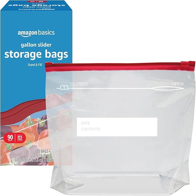Slider Gallon Food Storage Bags, BPA Free, 90 Count