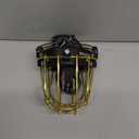 BRONZEDOG Pitbull Dog Muzzle Metal Mask Amstaff Wire Basket Pit Bull Adjustable Leather Straps for Large Dogs (Gold)