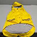 Morezi Dog Zip Up Raincoat with Reflective Buttons, Rain/Water Resistant, Adjustable Drawstring, Removable Hood, Raincoats with Legs 8lbs to 80lbs- Yellow - XL