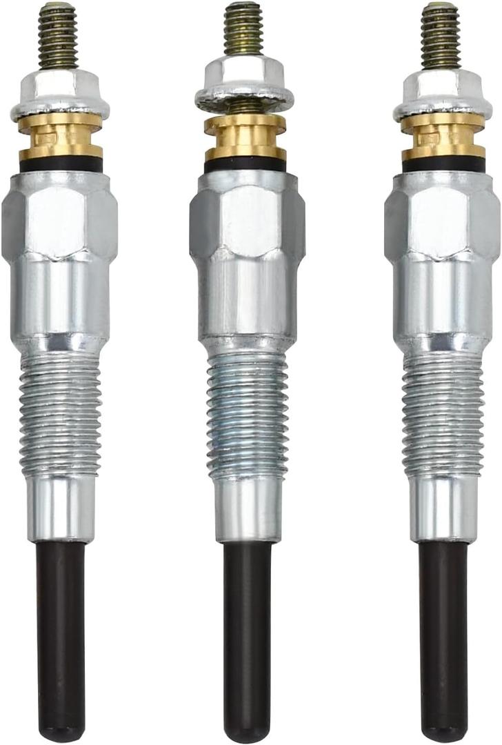 Glow Plug 16851-65510 16851-65512 3PCS Compatible with Kubota Engine D662 D722 D902 D782 D905 D1005 D1105 V1505 V1305 Z482, Tractor B21 B1700 B2100 B2400 B2410, Mower BX1800D BX1830D BX1850D BX1860D