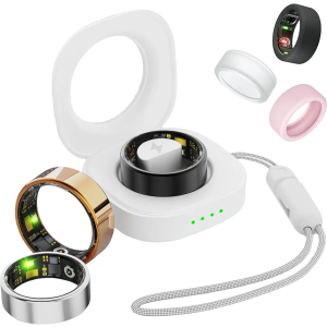 Smart Ring for Women Men, Health Fitness Tracker Rings, IP68 Waterproof, Long Lasting Batteries Sleep Ring with Charging Case and Protector, Remote Photography, No App Fees (Rose Gold, 7#)